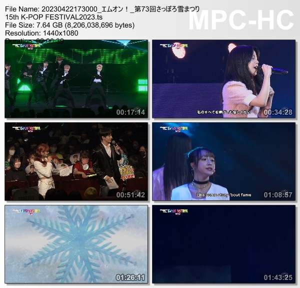 [TV-Variety] 第73回さっぽろ雪まつり 15th K-POP FESTIVAL2023 (M-ON! 2023.04.22)