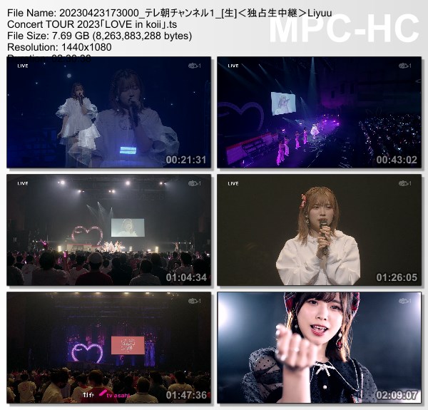 [TV-Variety] りーゆう – Liyuu Concert TOUR 2023「LOVE in koii」(TeleAsa Ch1 2023.04.23)