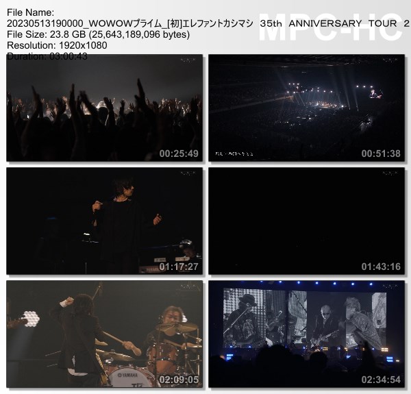 [TV-Variety] エレファントカシマシ 35th ANNIVERSARY TOUR 2023 YES. I. DO (WOWOW Prime 2023.05.13)