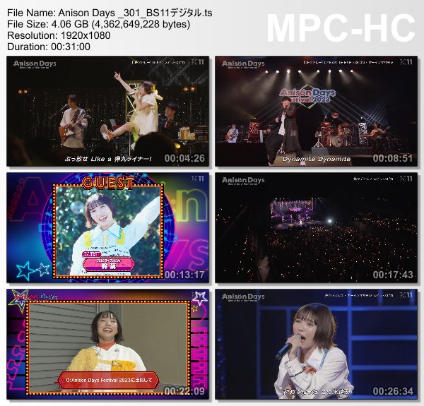 [TV-Variety] Anison Days – 2023.05.05 – #301 Anison Days Fes 2023 SP #1