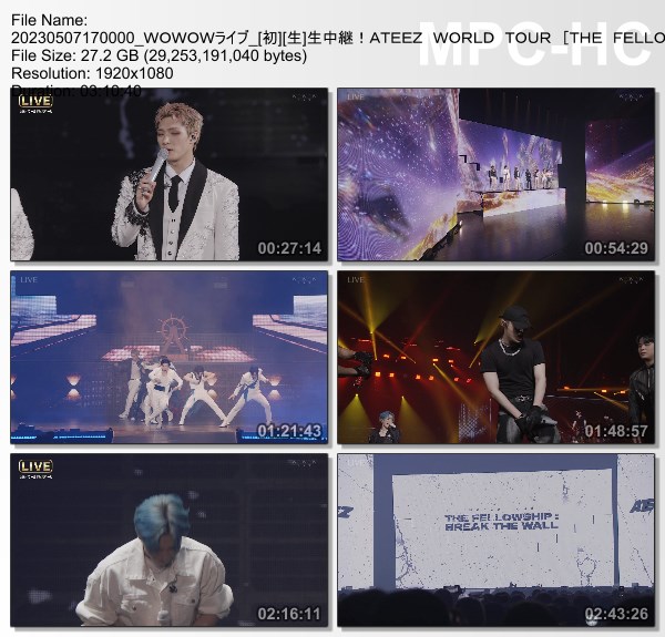 [TV-Variety] ATEEZ WORLD TOUR [THE FELLOWSHIP : BREAK THE WALL] ANCHOR IN JAPAN (WOWOW Live 2023.05.07)