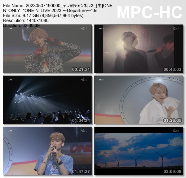 [TV-Variety] ONE N’ ONLY “ONE N’ LIVE 2023 ~Departure~” (TeleAsa Ch2 2023.05.07)
